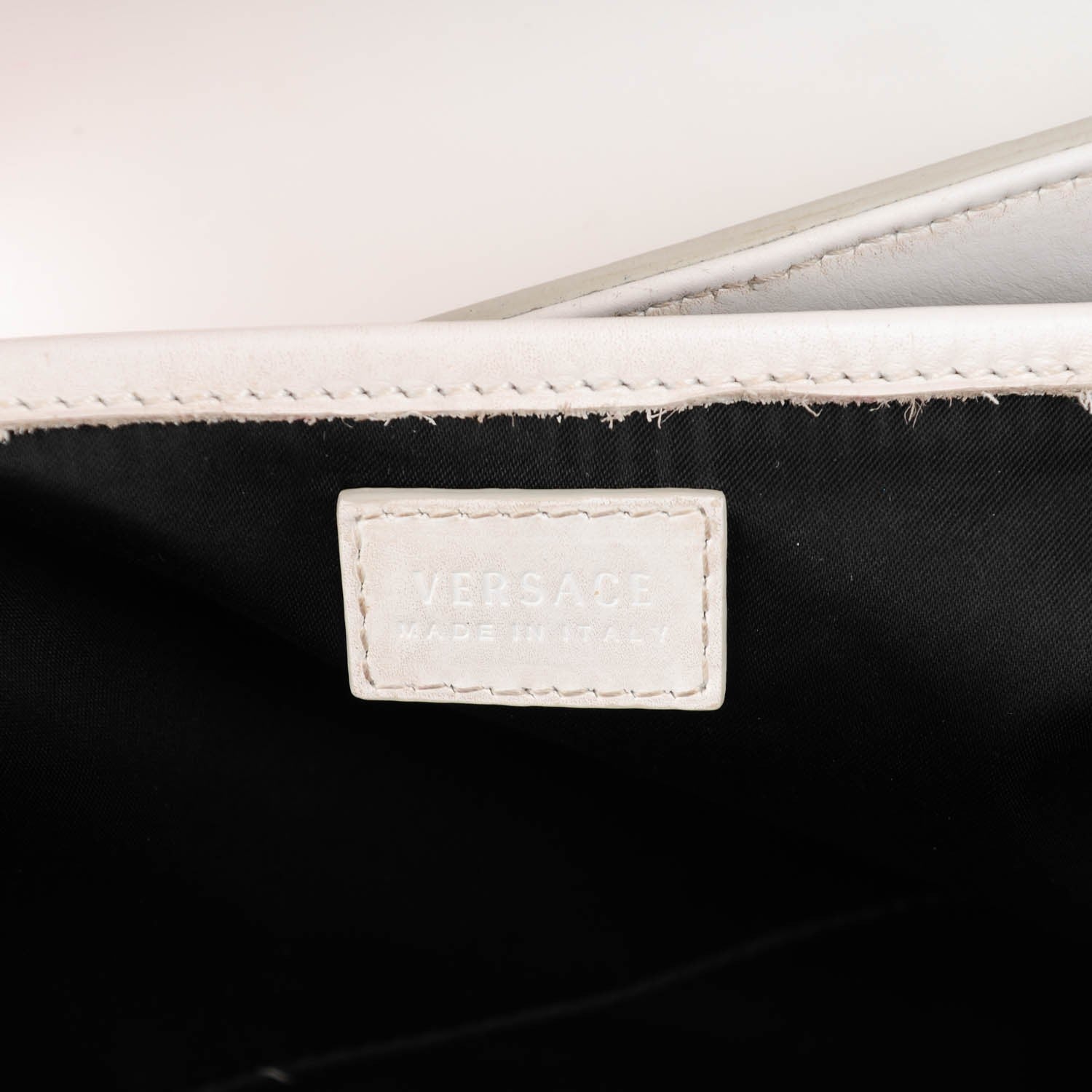 Versace Vitello Calfskin Large Signature Tote White 7 of 7