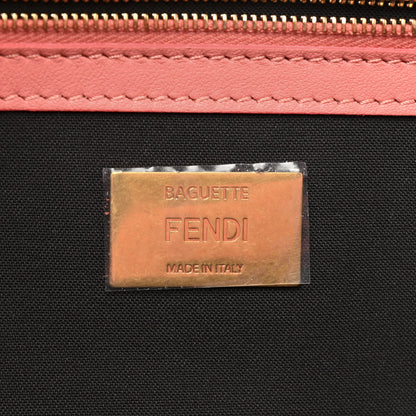 Fendi Nappa FF 1974 Embossed Baguette Rosa Pesca 6 of 11