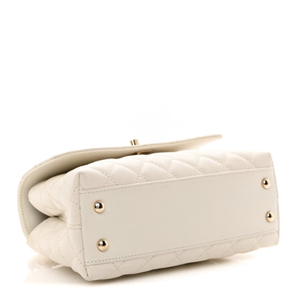 Chanel Caviar Quilted Mini Coco Handle Flap White 4 of 11