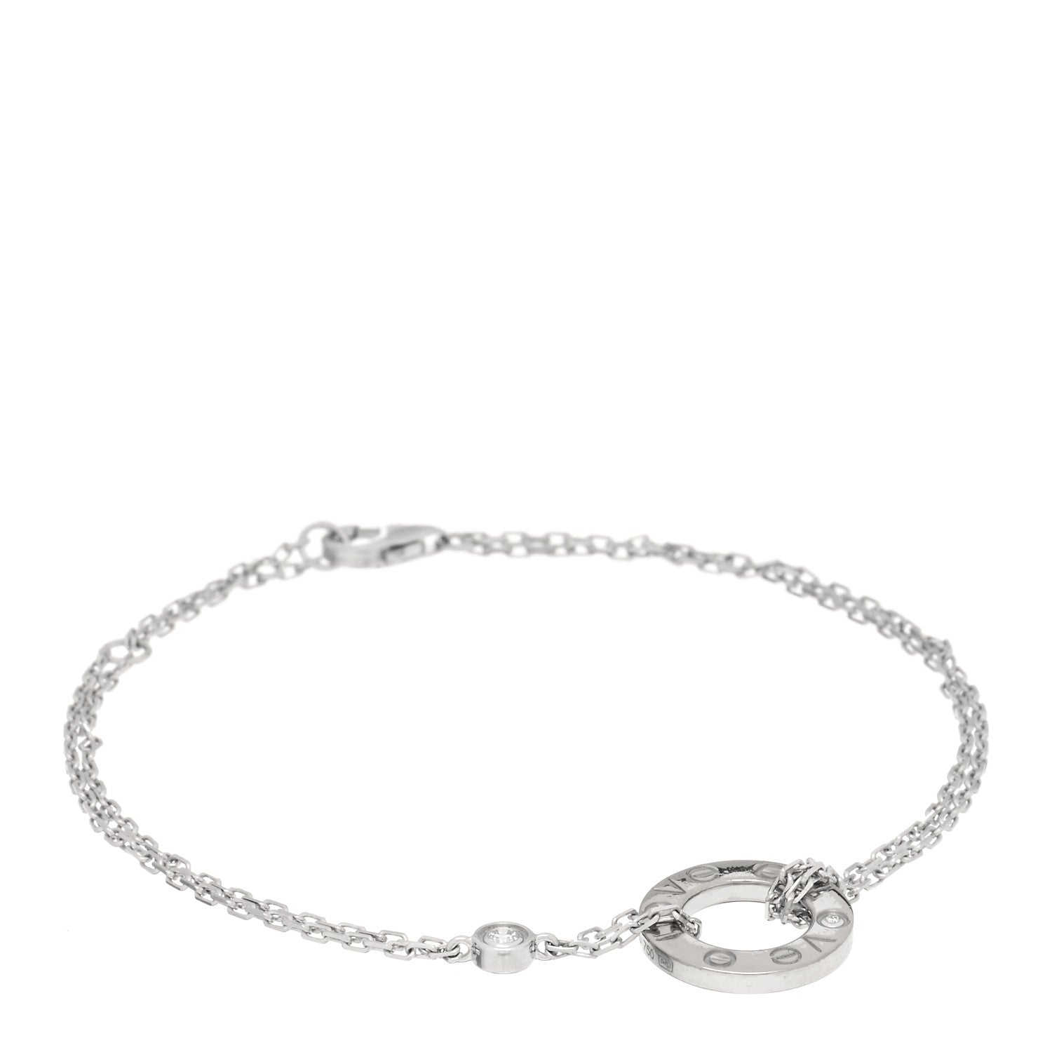 Cartier 18K White Gold Diamond LOVE Bracelet 1 of 3