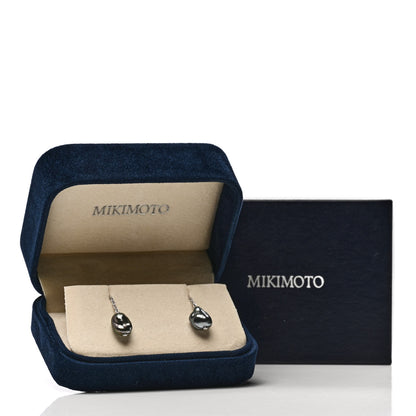 Mikimoto 18K White Gold Diamond South Sea Pearl Baroque Drop Earrings 5 of 5