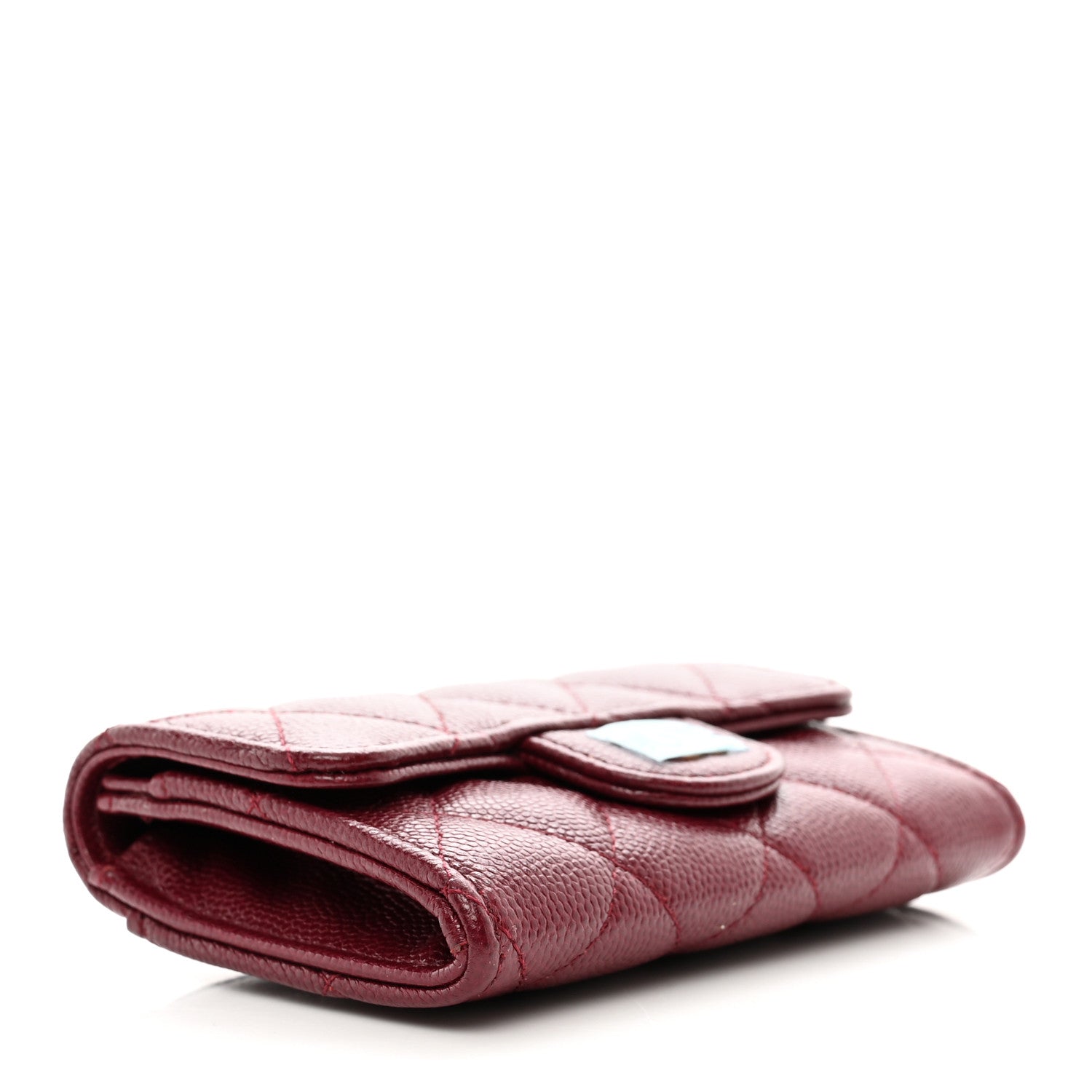 Chanel Caviar Quilted Flap Card Holder Wallet Burgundy 4 of 8
