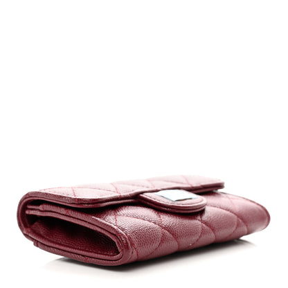 Chanel Caviar Quilted Flap Card Holder Wallet Burgundy 4 of 8