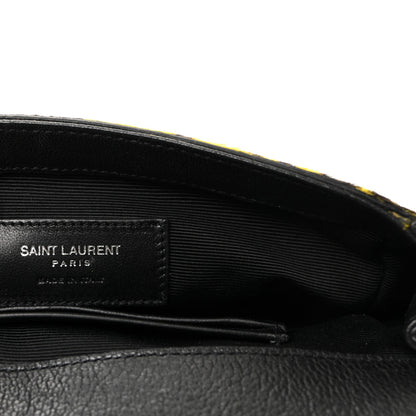 Saint Laurent Pony Hair Calfskin Monogram Leopard Print Baby Punk Chain Bag Yellow 6 of 9