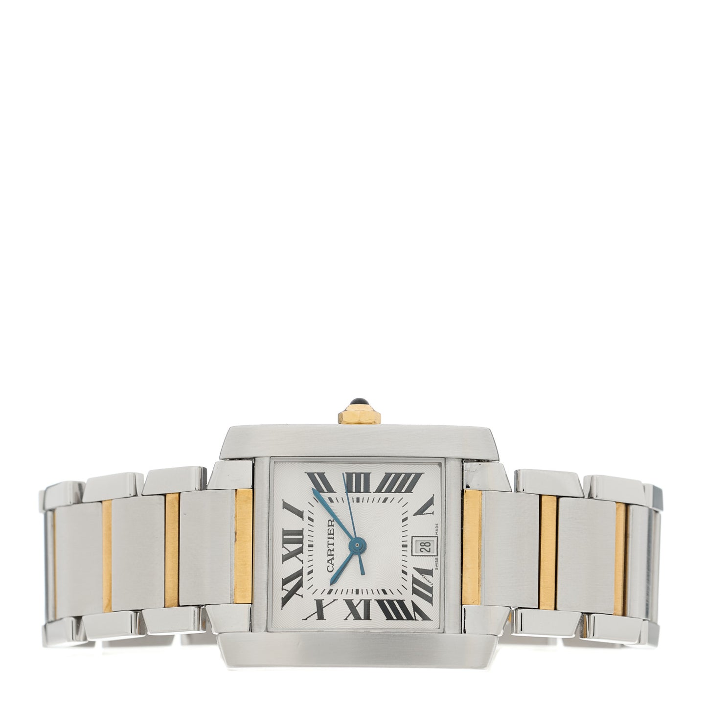 Stainless Steel 18K Yellow Gold 28mm Tank Francaise Automatic Watch