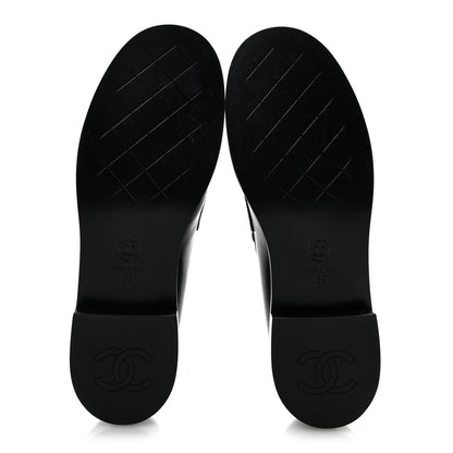 Chanel Shiny Calfskin CC Mocassin Loafers 39 Black 6 of 11