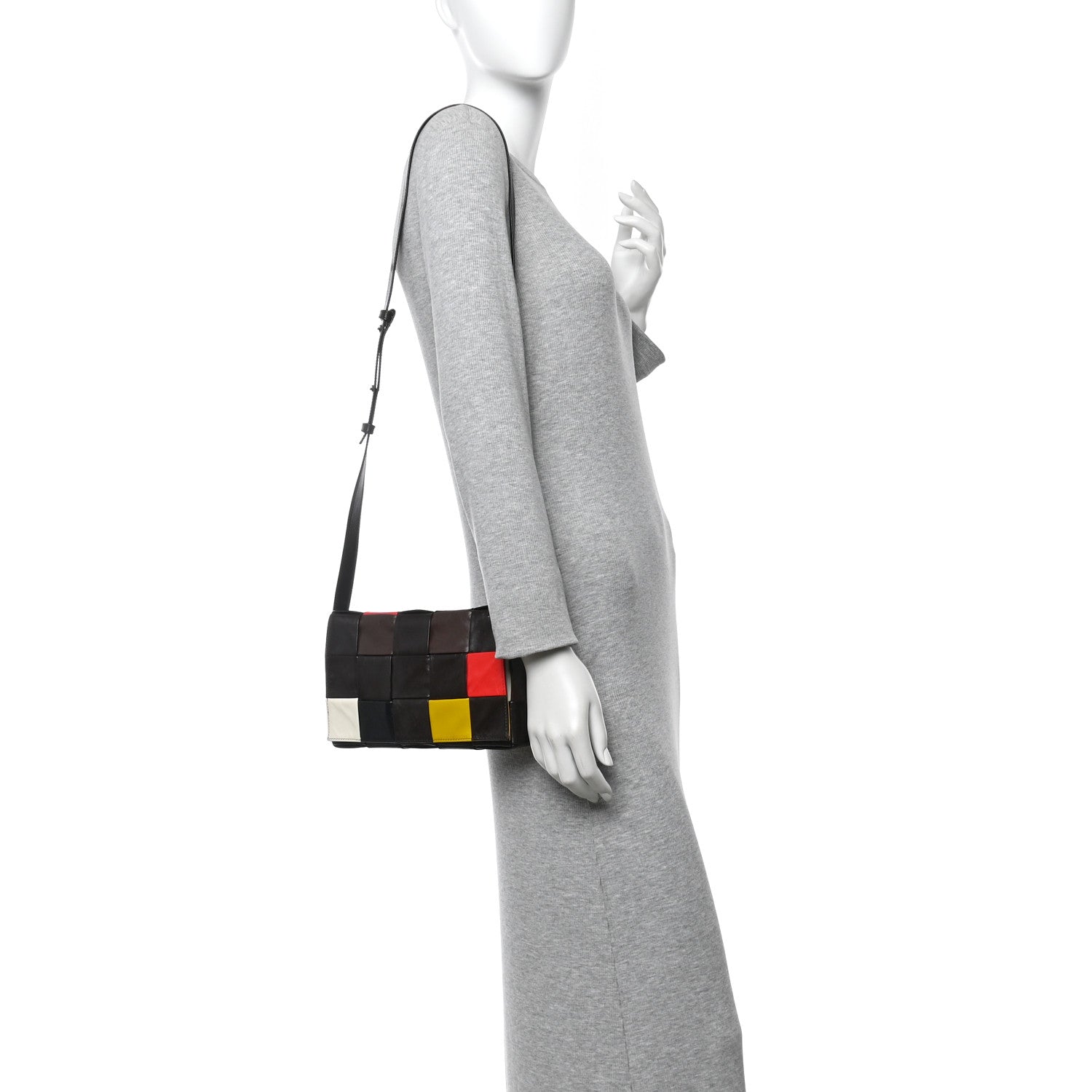 Bottega Veneta Paper Calfskin Maxi Intreccio Cassette Crossbody Bag Brown Multicolor 2 of 12