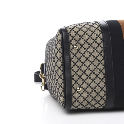 Gucci Diamante Vintage Web Medium Boston Black 10 of 13