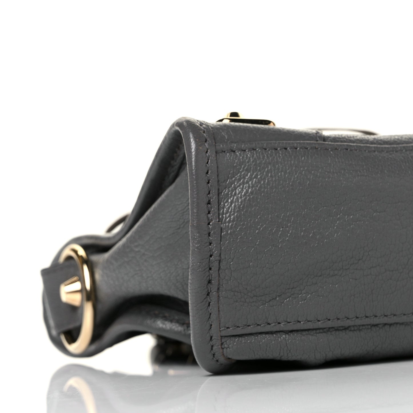 Chevre Gold Metallic Edge Hardware Mini City Gris Acier