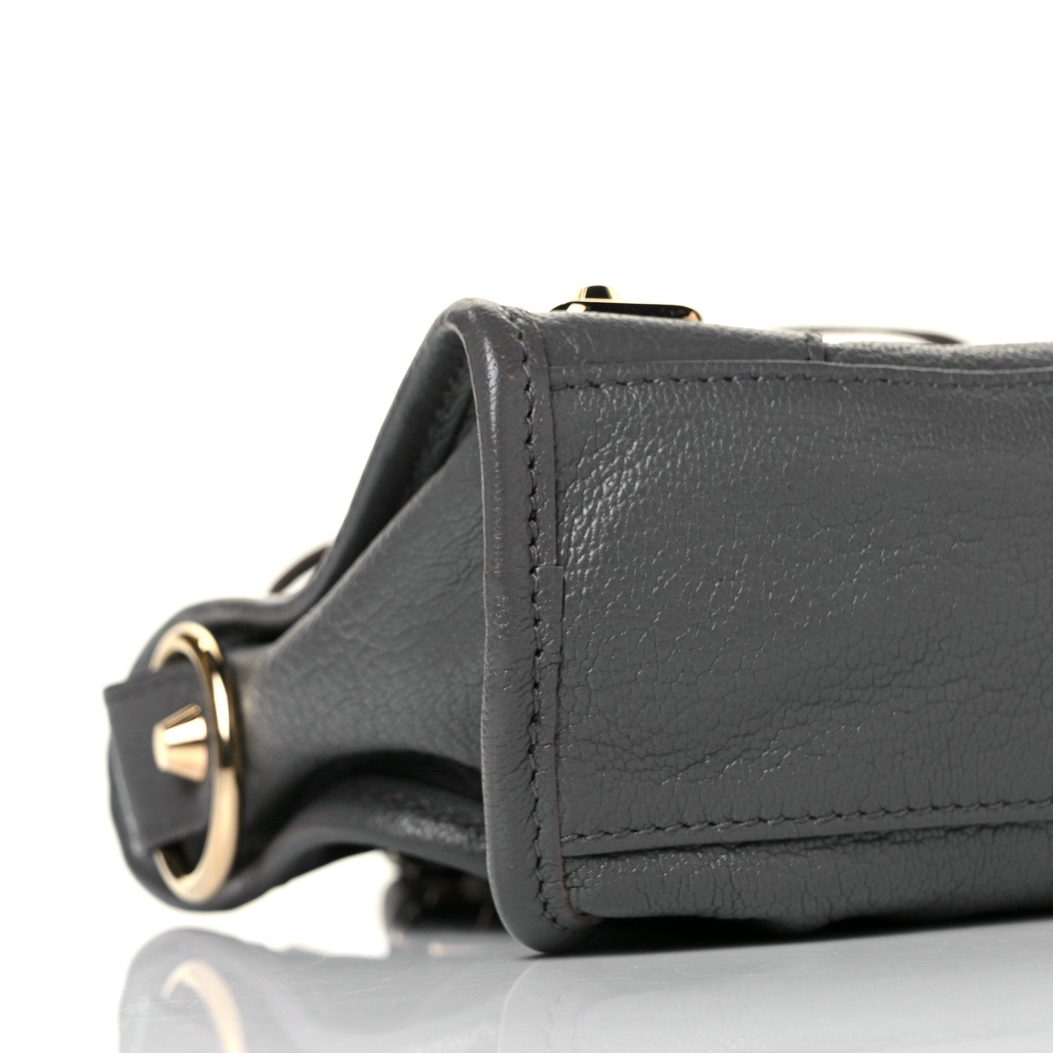 Balenciaga Chevre Gold Metallic Edge Hardware Mini City Gris Acier 5 of 9
