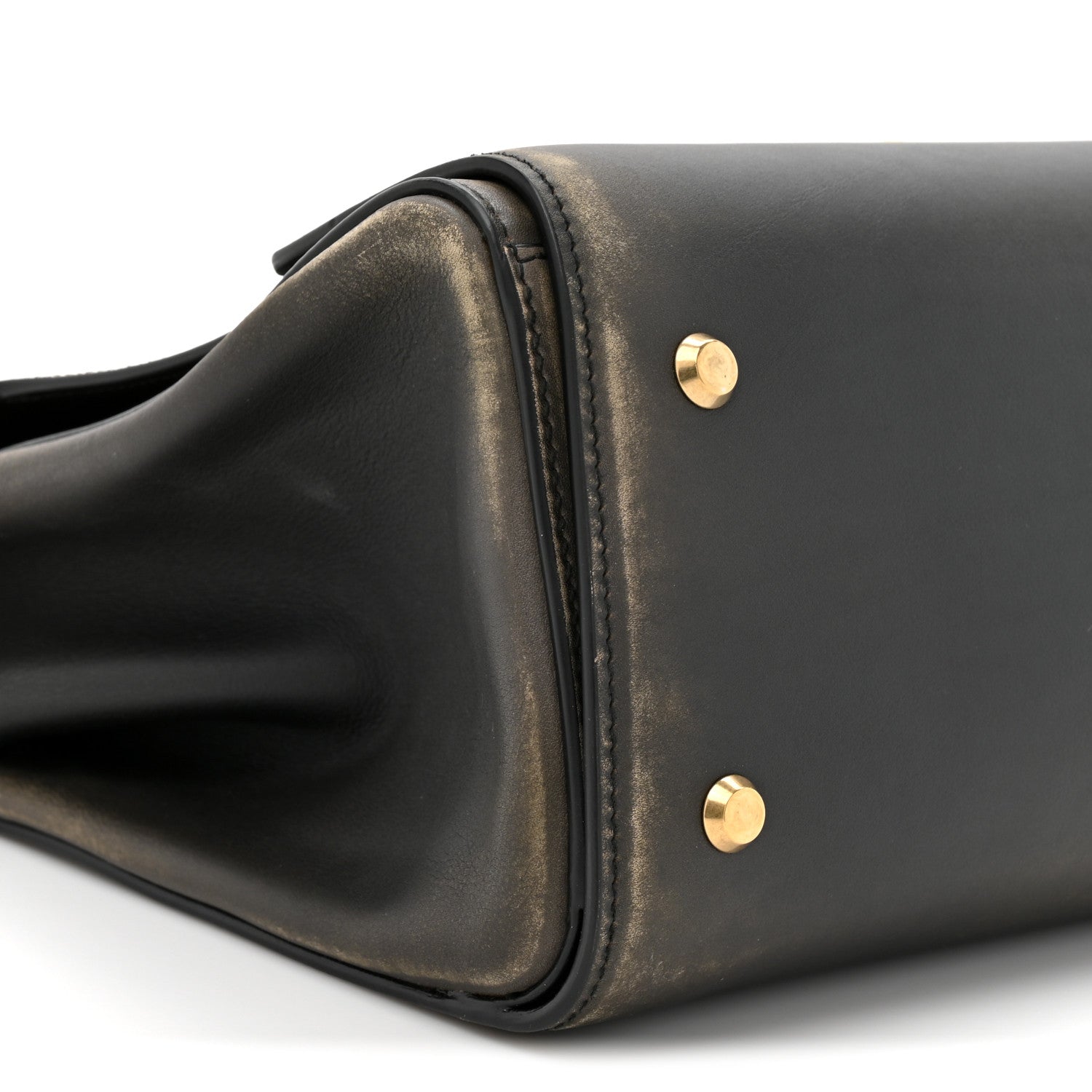 Balenciaga Used Calfskin Money Top Handle Handbag Black 10 of 14