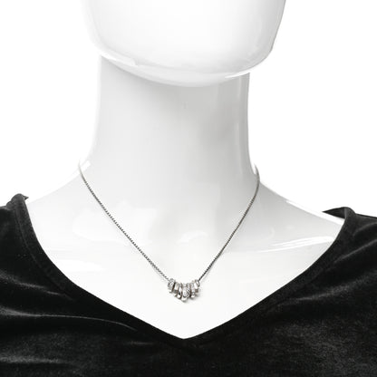 David Yurman Sterling Silver Diamond Stax Rondelle Pendant Necklace 2 of 5