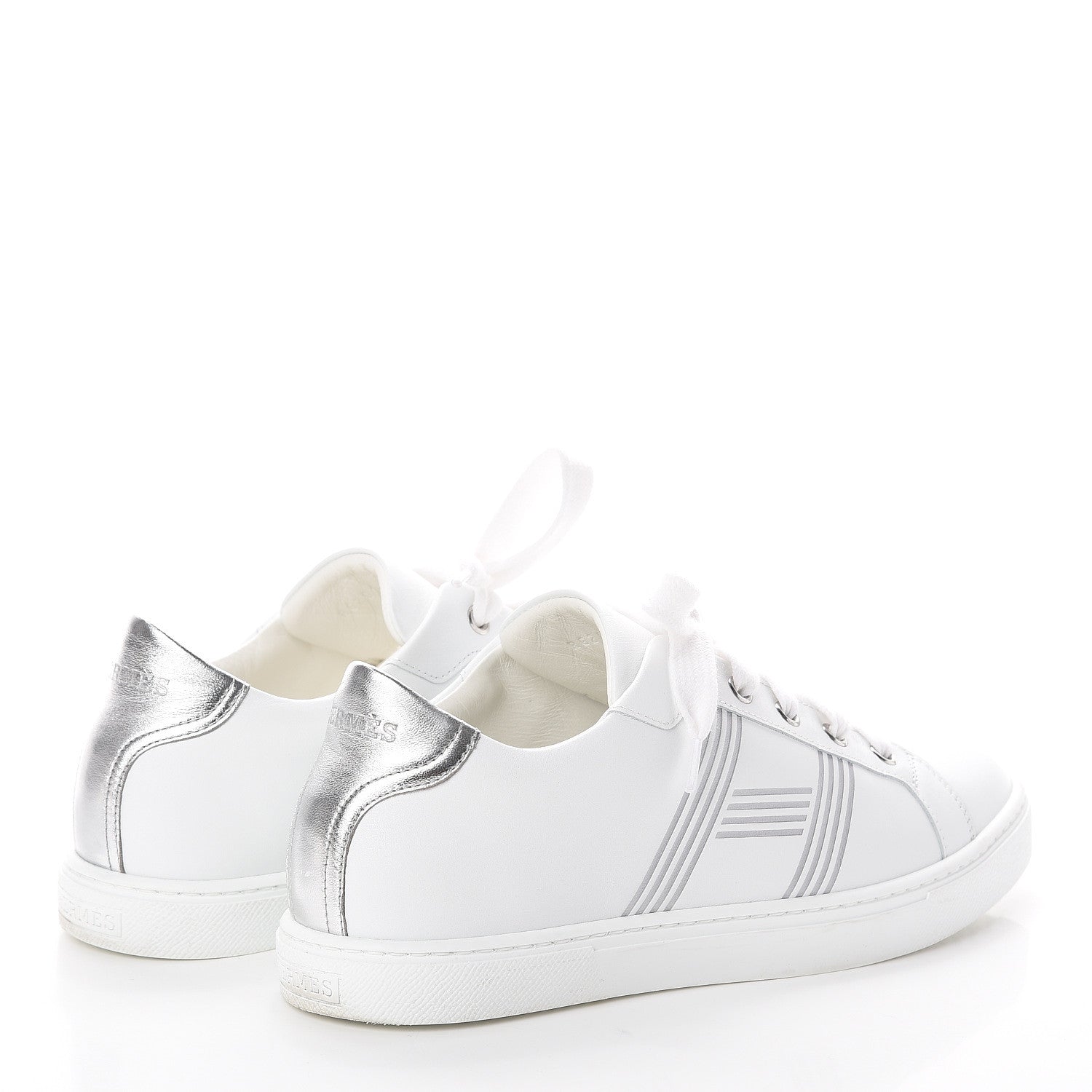 Hermes Nappa Womens Avantage Sneakers 38 White Argent 4 of 7