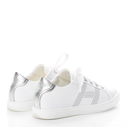 Hermes Nappa Womens Avantage Sneakers 38 White Argent 4 of 7