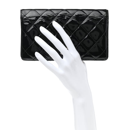 Chanel Patent Quilted Flap Wallet Black 2 of 12
