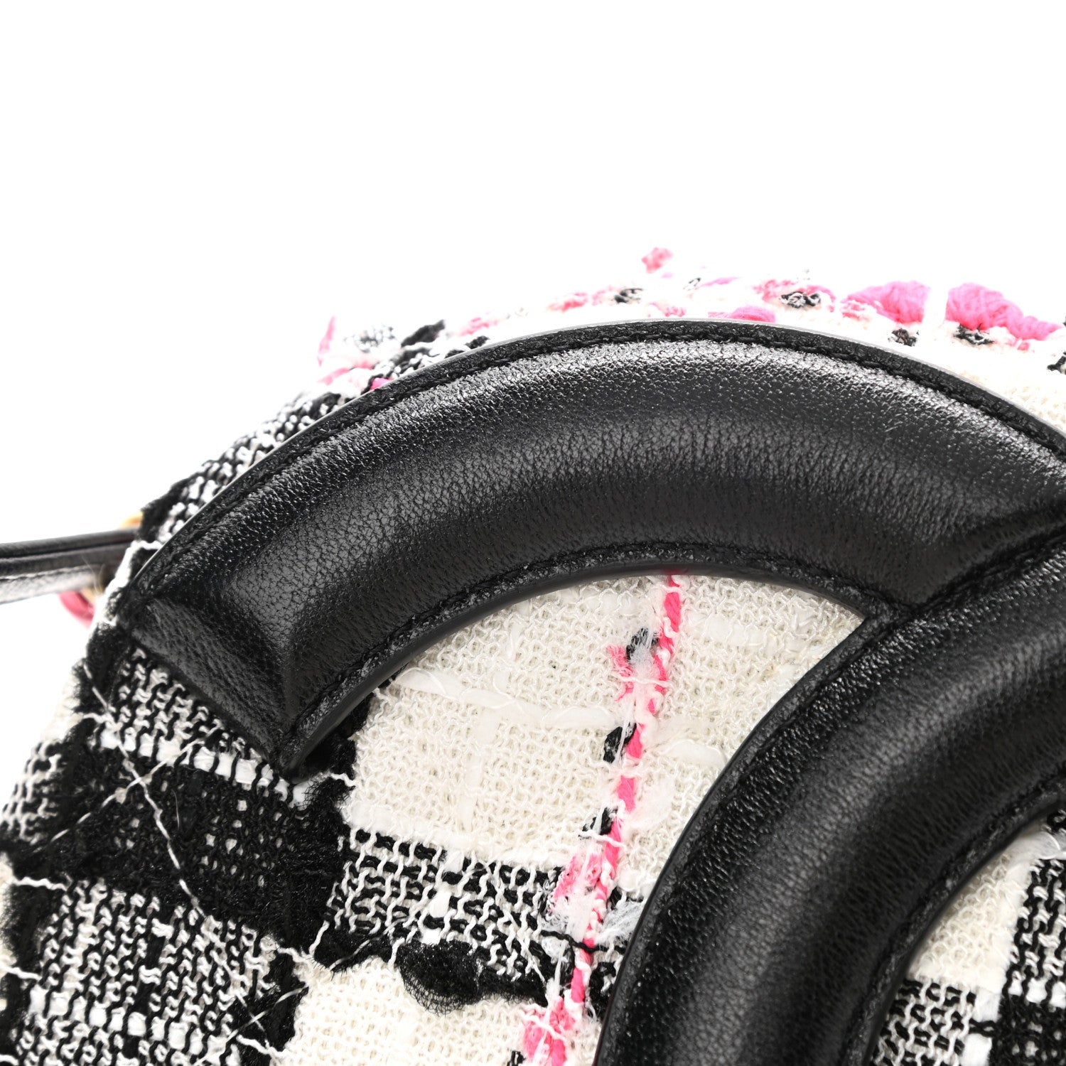 Chanel Tweed Lambskin Quilted Coco Midnight Camera Case White Black Multicolor 11 of 12