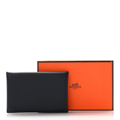 Hermes Evercolor Calvi Card Case Bleu Nuit 8 of 8