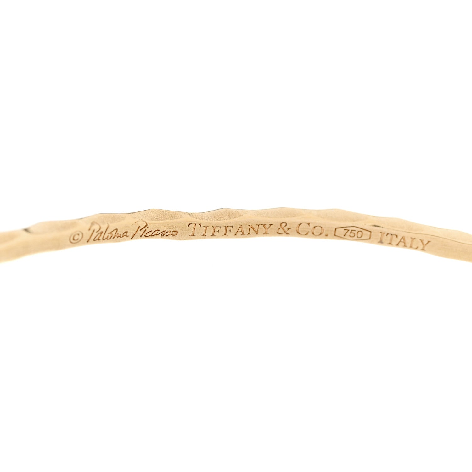 Tiffany 18k Yellow Gold Paloma Picasso Hammered Bangle Bracelet 3 of 3