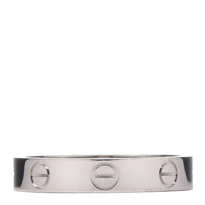 Cartier 18K White Gold 3.5mm LOVE Wedding Band Ring 54 6.75 3 of 5