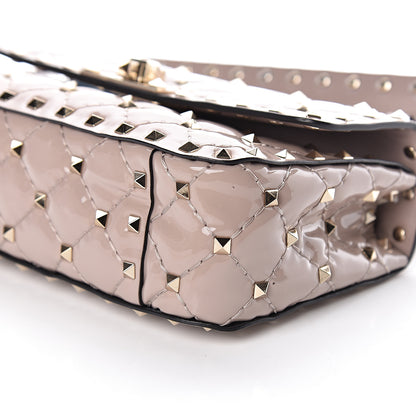 Valentino Garavani Patent Small Rockstud Spike Shoulder Bag Poudre 10 of 10