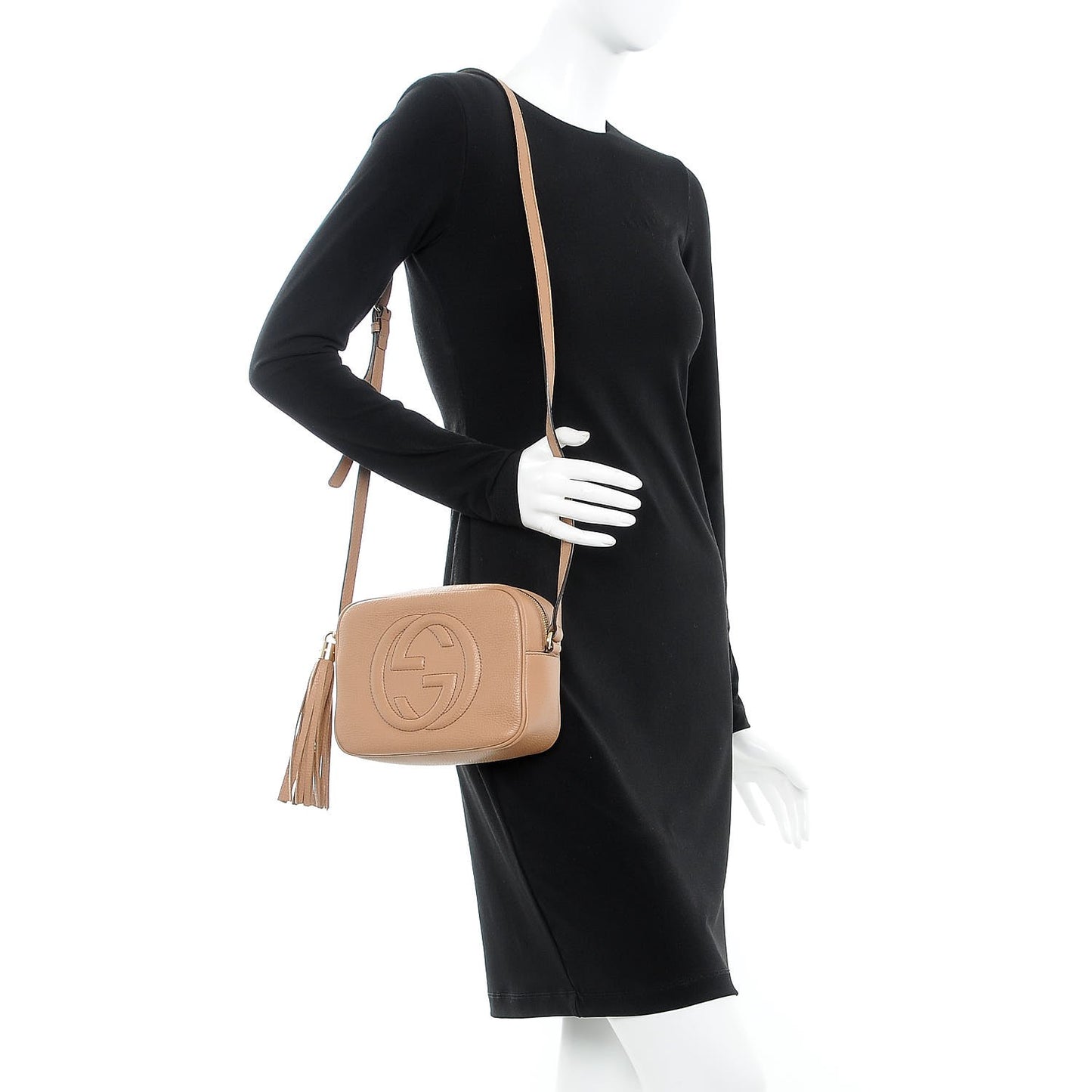 Pebbled Calfskin Small Soho Disco Bag Camelia