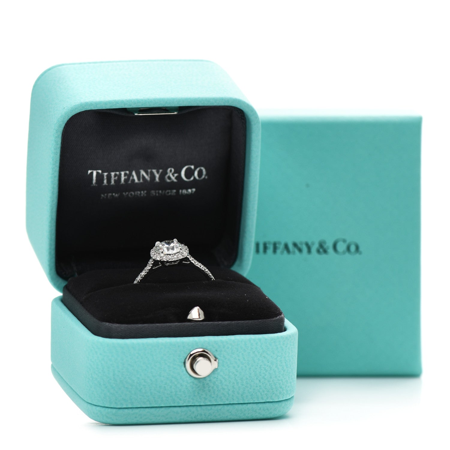 Tiffany Platinum Diamond .94ct Soleste Round Brilliant Engagement Ring 54 7 5 of 5