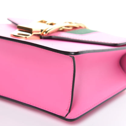 Gucci Vitello Fontanella Web Mini Sylvie Chain Shoulder Bag Pink Tropical Flower 9 of 12