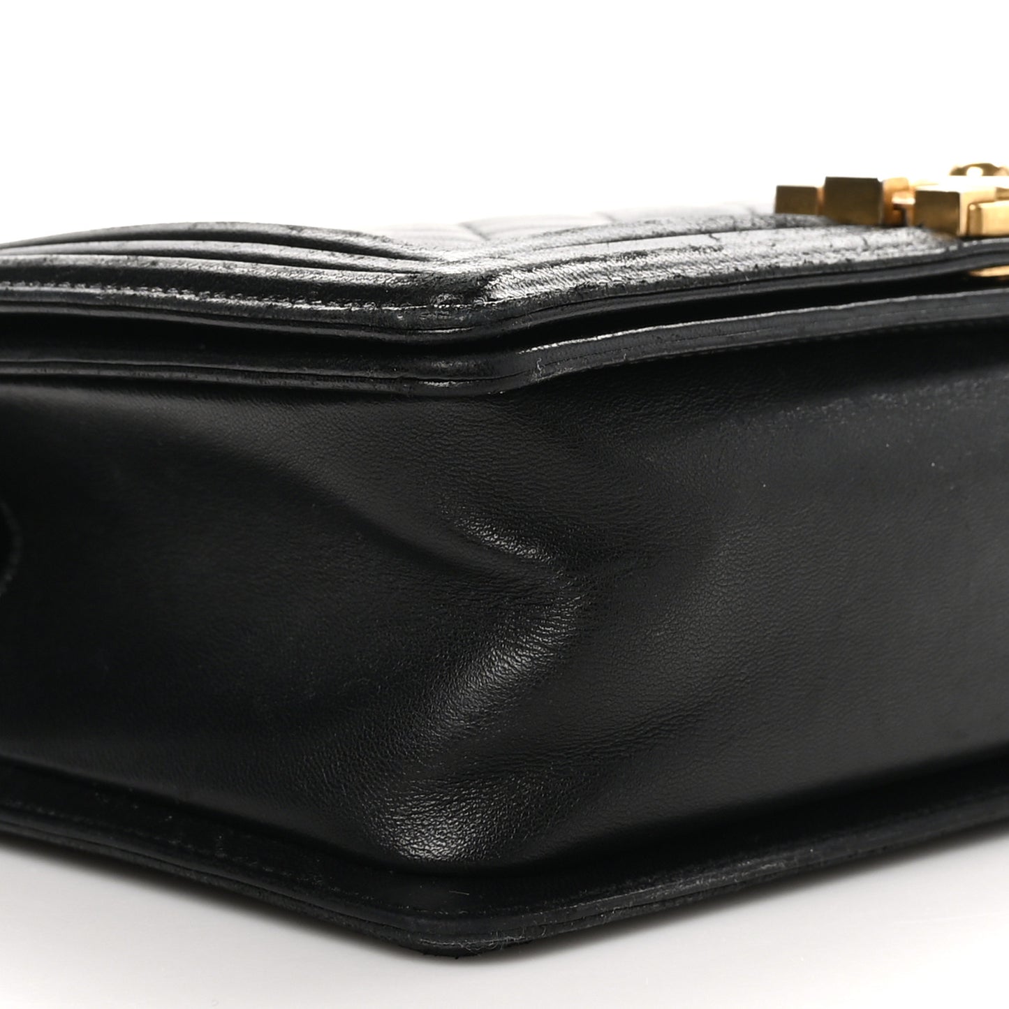 Lambskin Quilted Medium Boy Flap Black