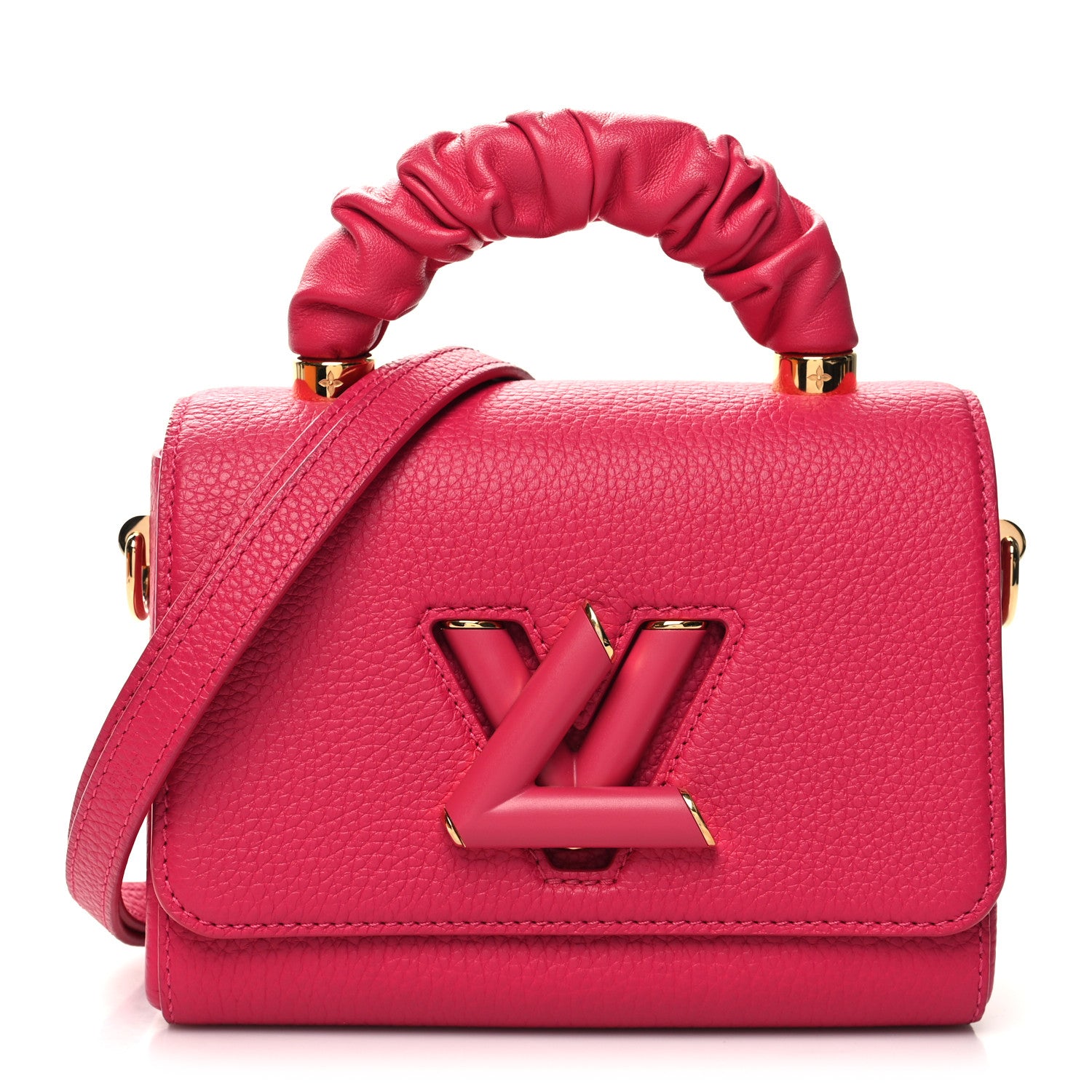 Louis Vuitton Taurillon Smooth Calfskin Scrunchie Twist One Handle PM Pondichery Pink 3 of 10