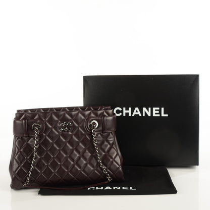 Chanel Lambskin Quilted Small Coco Loop Tote Burgundy 5 of 8