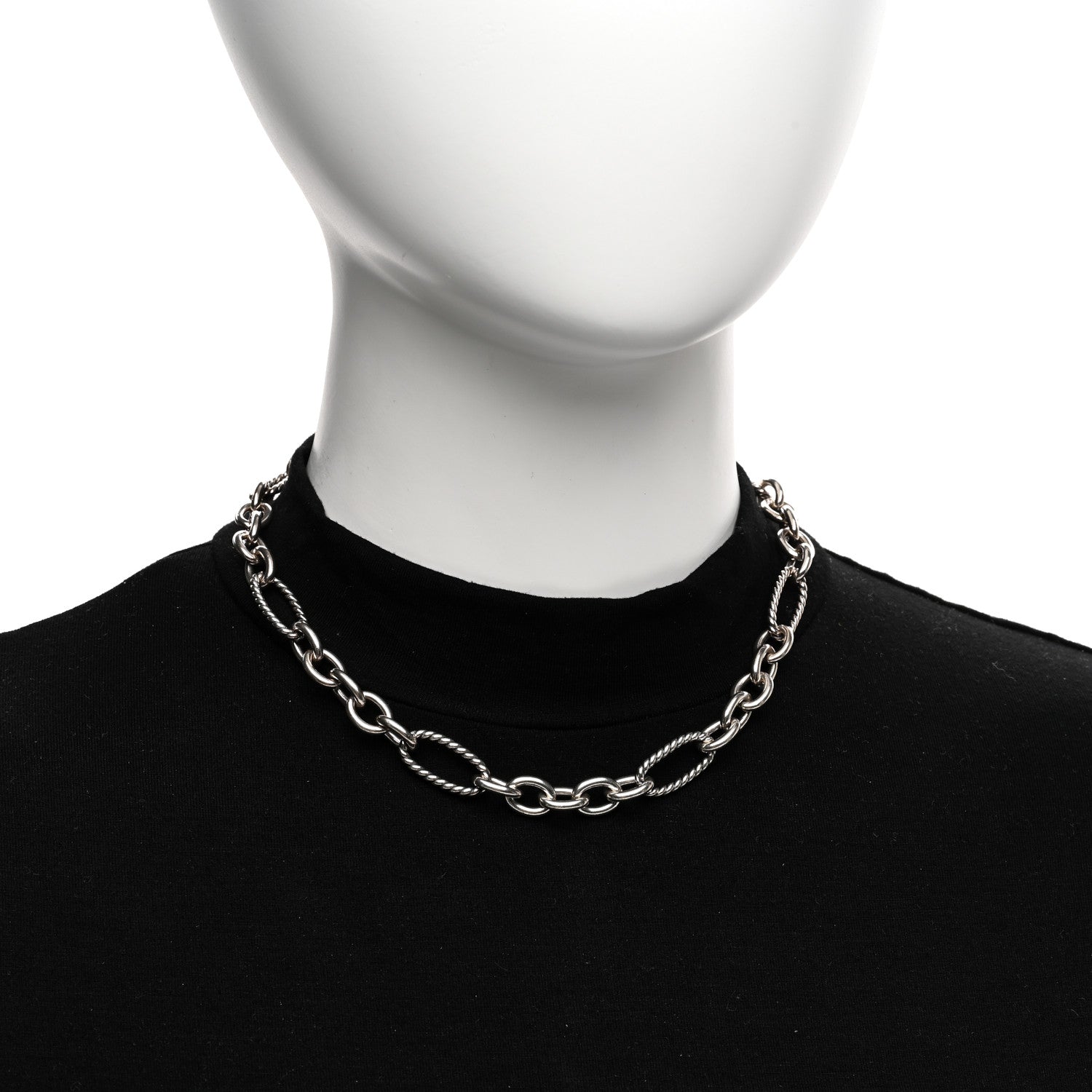 David Yurman DAVID YURMAN Sterling Silver 18K Yellow Gold Link Figaro Link Toggle Necklace 2 of 4