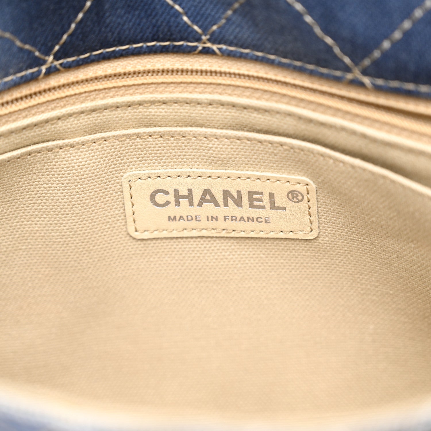 Chanel Denim Quilted Jumbo Pompom Flap Dark Blue 6 of 10