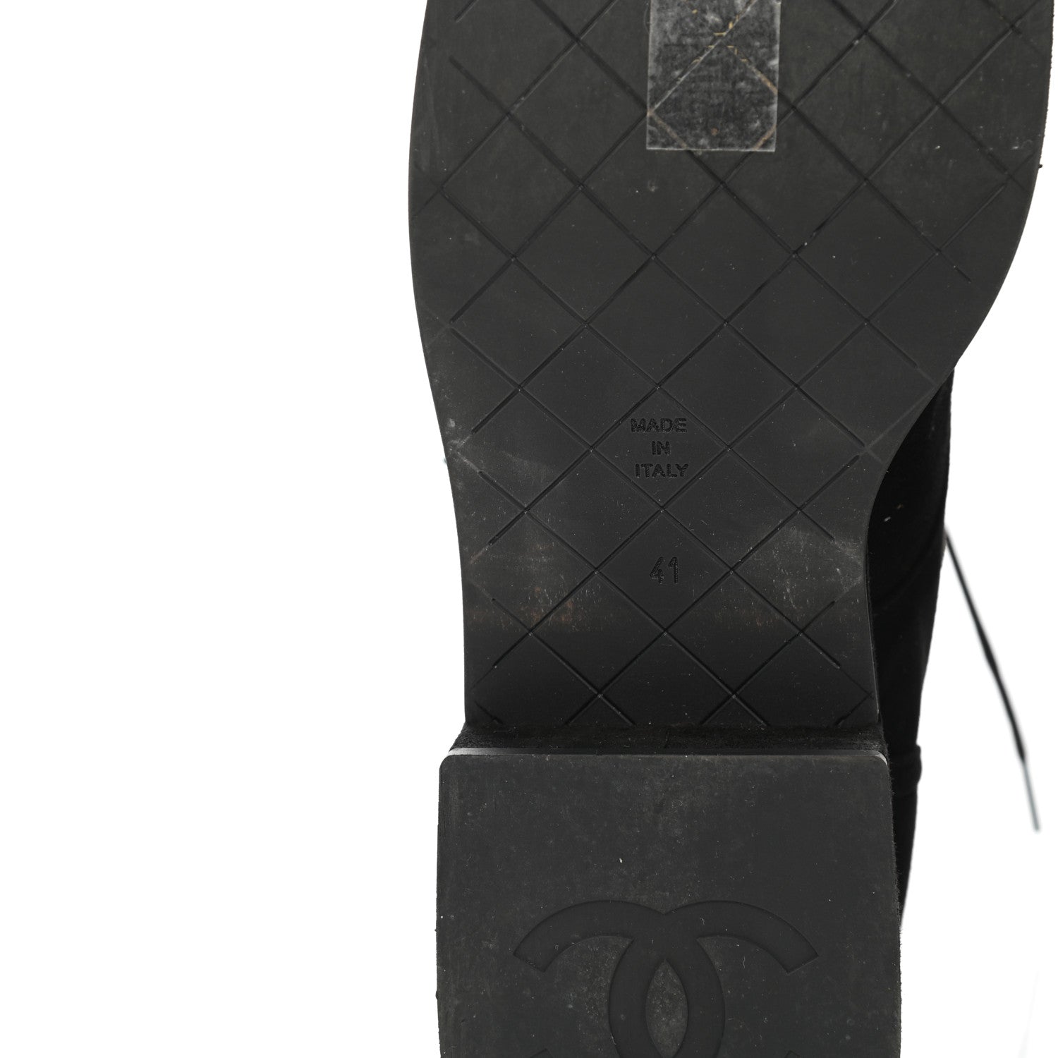 Chanel Suede Quilted Lace Up Combat Boots 41 Black 6 of 8