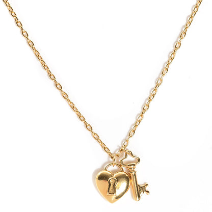 Tiffany 18k Yellow Gold Heart Lock Pendant Necklace 1 of 6