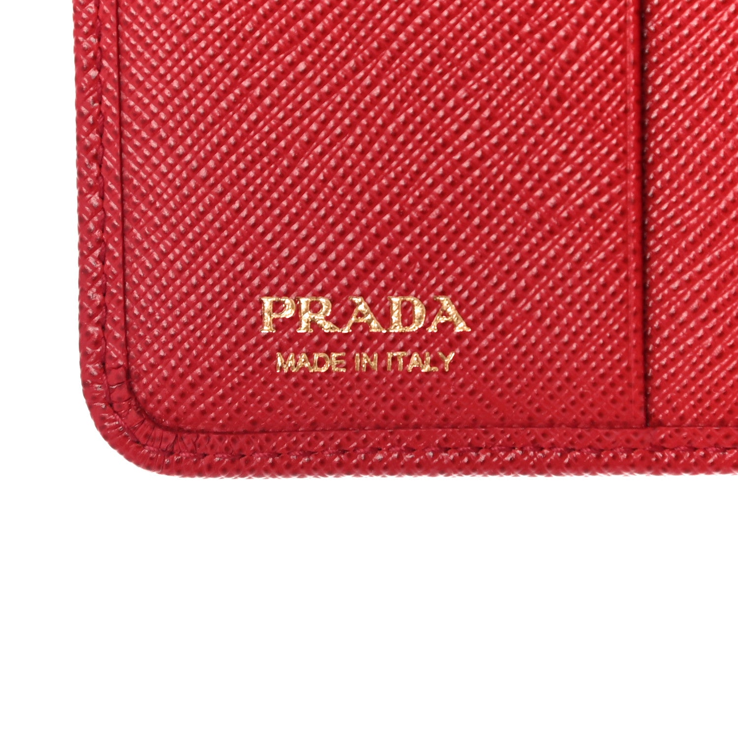 Prada Saffiano Metal Compact Wallet Fuoco 5 of 11