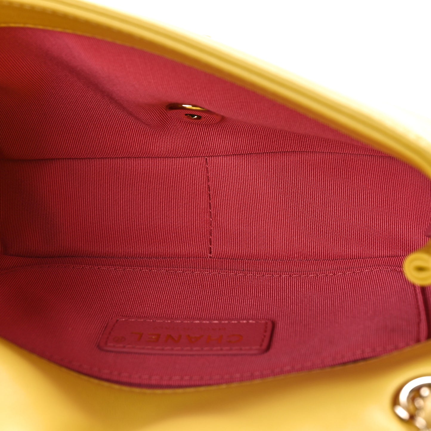 Lambskin Small Entwined Chain Flap Yellow Multicolor