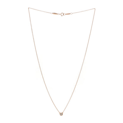 Tiffany 18K Rose Gold Diamond .03ct Elsa Peretti Diamonds by the Yard Pendant Necklace 3 of 7