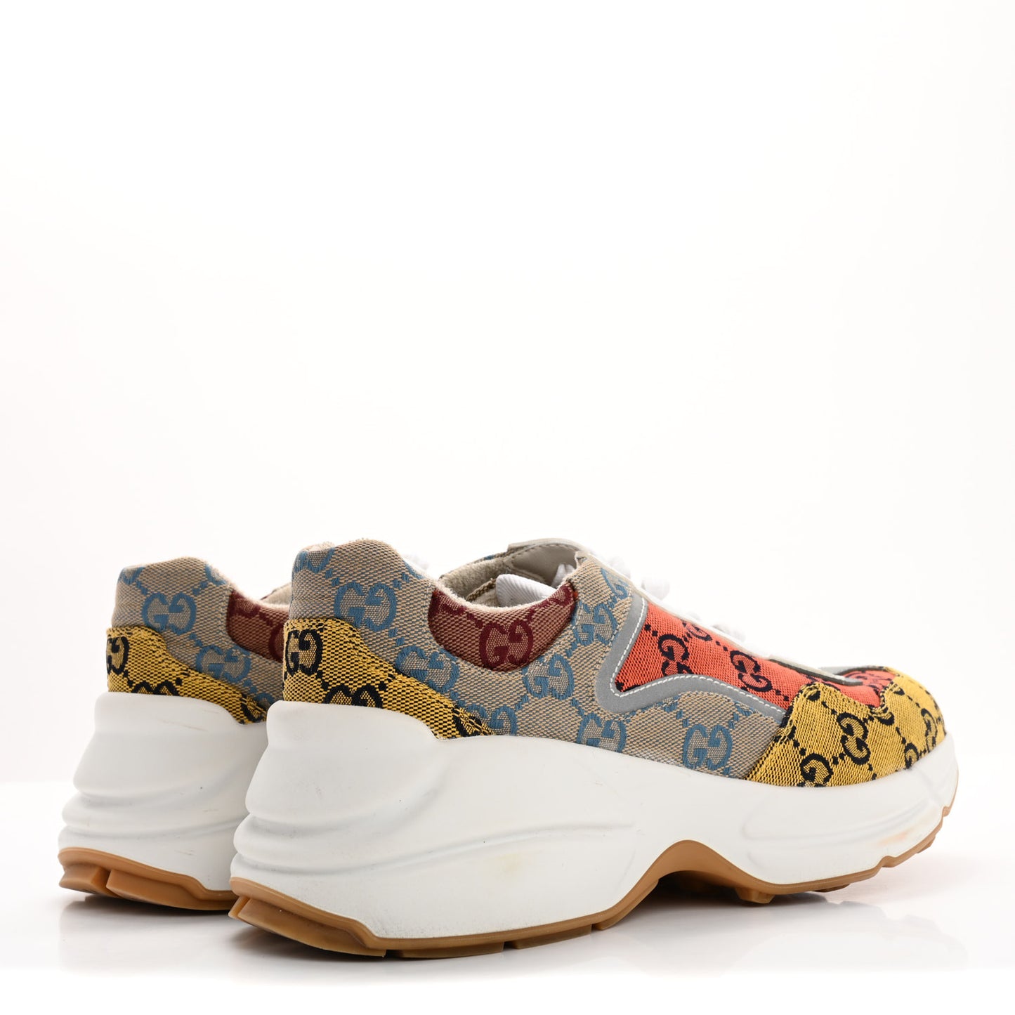 Monogram Multicolor Demetra Womens Rhyton Sneakers 39.5 Yellow Blue Great White Tabasco