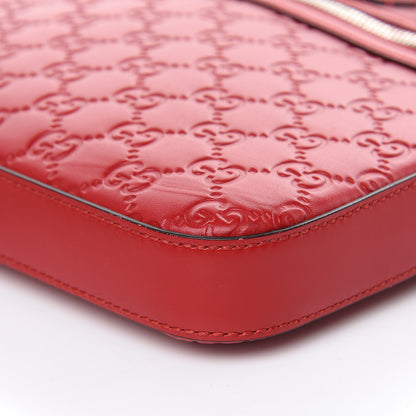 Gucci Guccissima Signature Small Messenger Bag Hibiscus Red 12 of 13