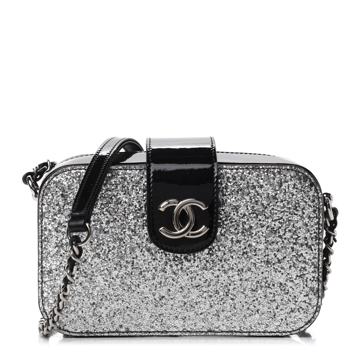 Glitter Patent Evening On The Moon Camera Case Silver