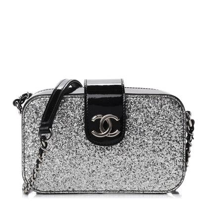 Chanel Glitter Patent Evening On The Moon Camera Case Silver 1 of 11