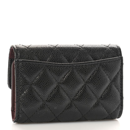 Chanel Caviar Quilted Classic 4 Key Holder Wallet Black 3 of 10