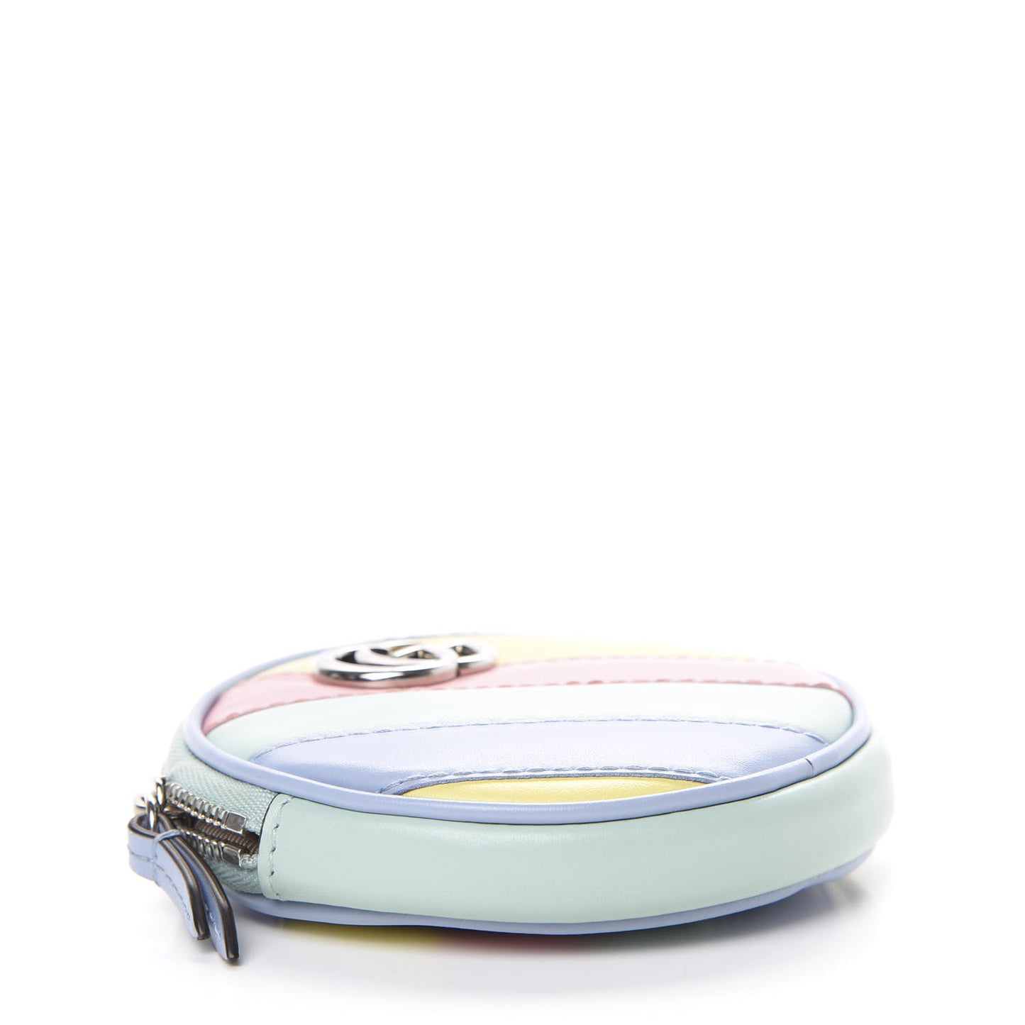 Calfskin Matelasse Diagonal GG Marmont Round Coin Purse Multicolor Pastel
