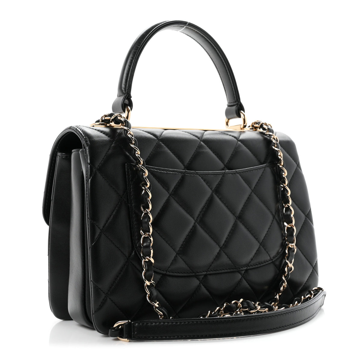 Chanel Lambskin Quilted Small Trendy CC Dual Handle Flap Bag Black 3 of 11