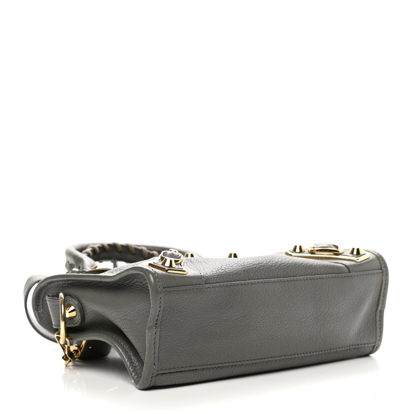 Chevre Gold Metallic Edge Hardware Mini City Gris Acier