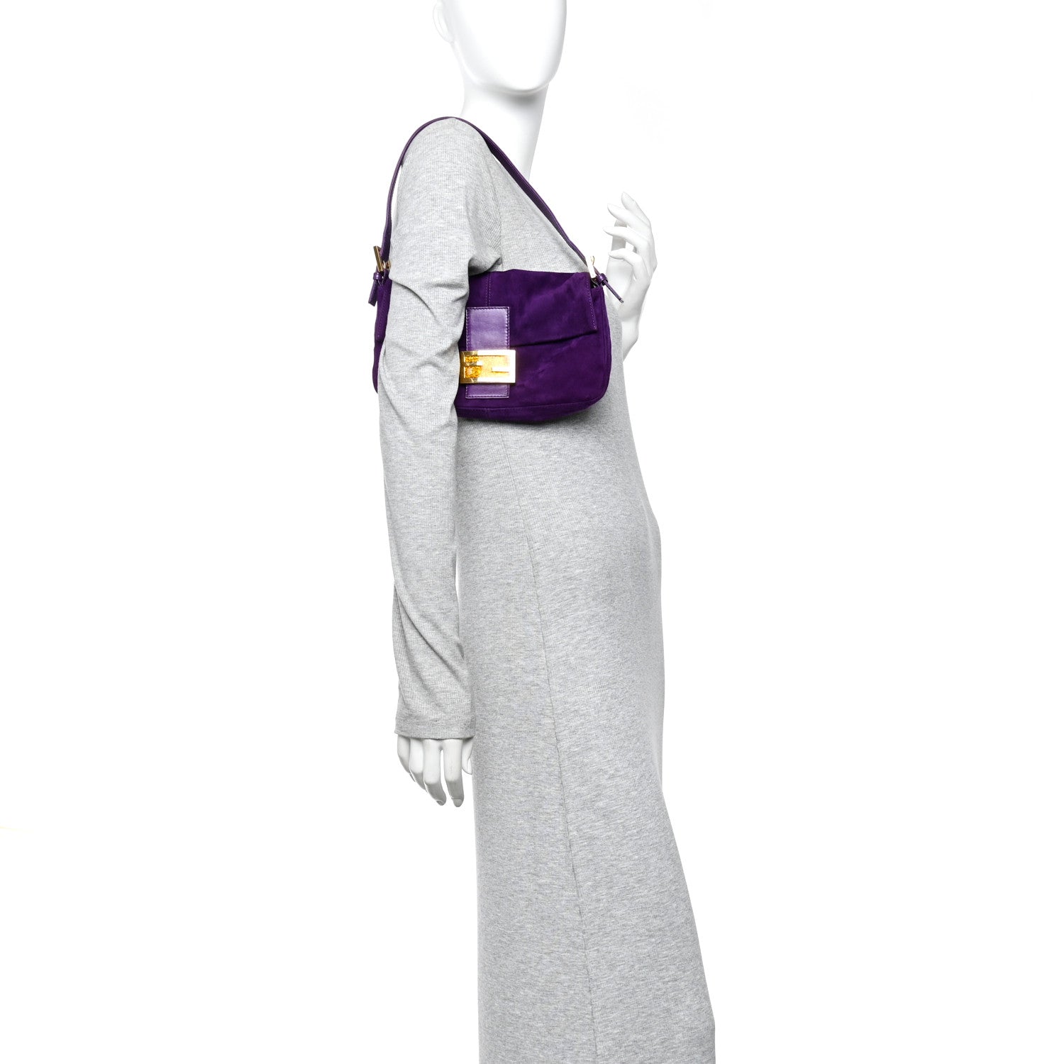 Fendi Suede Baguette Purple 2 of 9