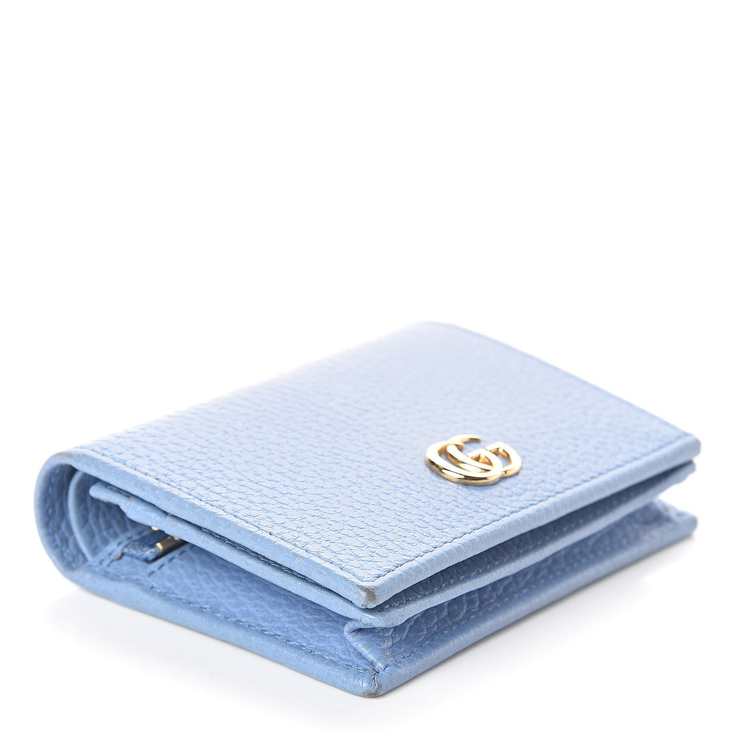 Gucci Dollar Calfskin GG Marmont Card Case Clear Sky Blue 4 of 9