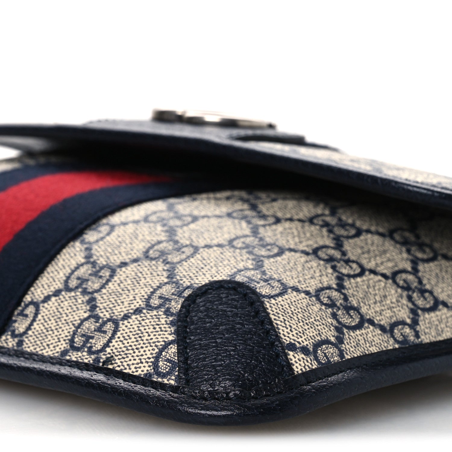 Gucci GG Supreme Monogram Web Small Ophidia Belt Bag 90 36 Beige Navy 10 of 10