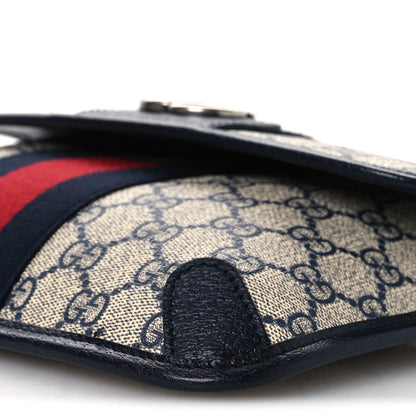 Gucci GG Supreme Monogram Web Small Ophidia Belt Bag 90 36 Beige Navy 10 of 10