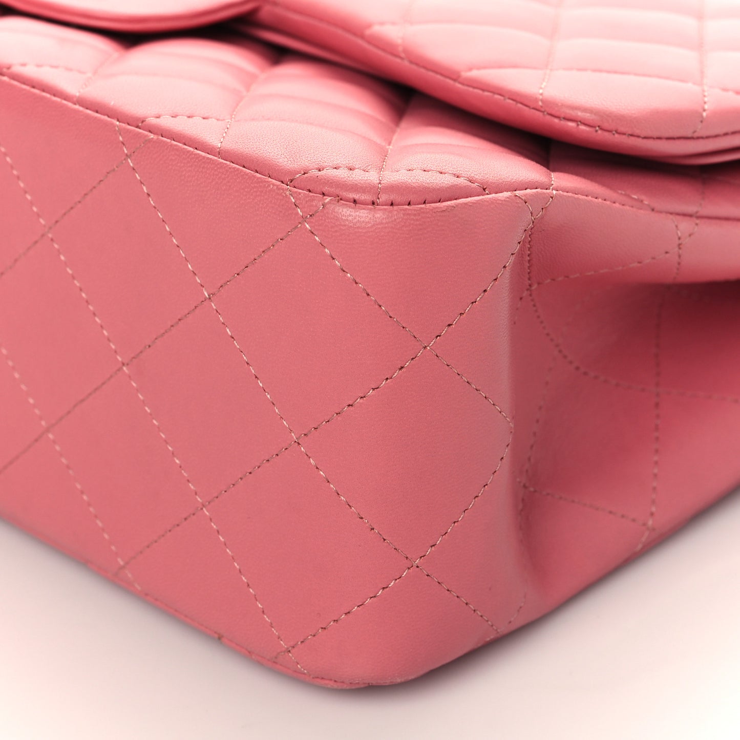 Lambskin Quilted Jumbo Double Flap Pink
